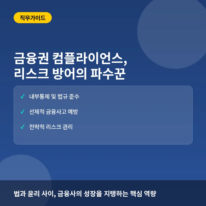 금융권 컴플라이언스(Compliance)란? 법규 준수를 넘어 리스크를 방어하는 전략적 직무