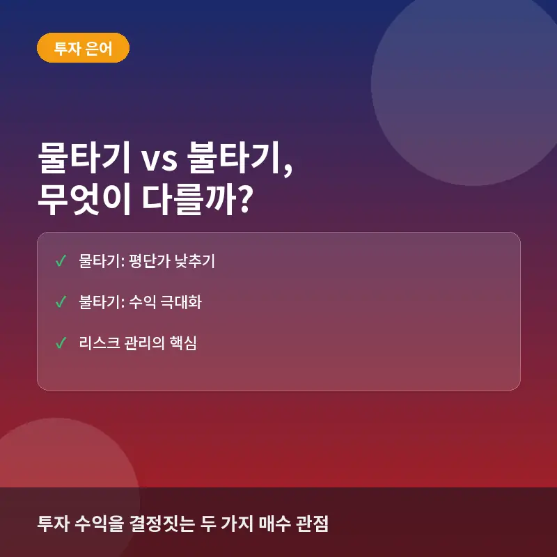 물타기 vs 불타기, 수익률을 결정짓는 매수 전략의 차이점과 리스크