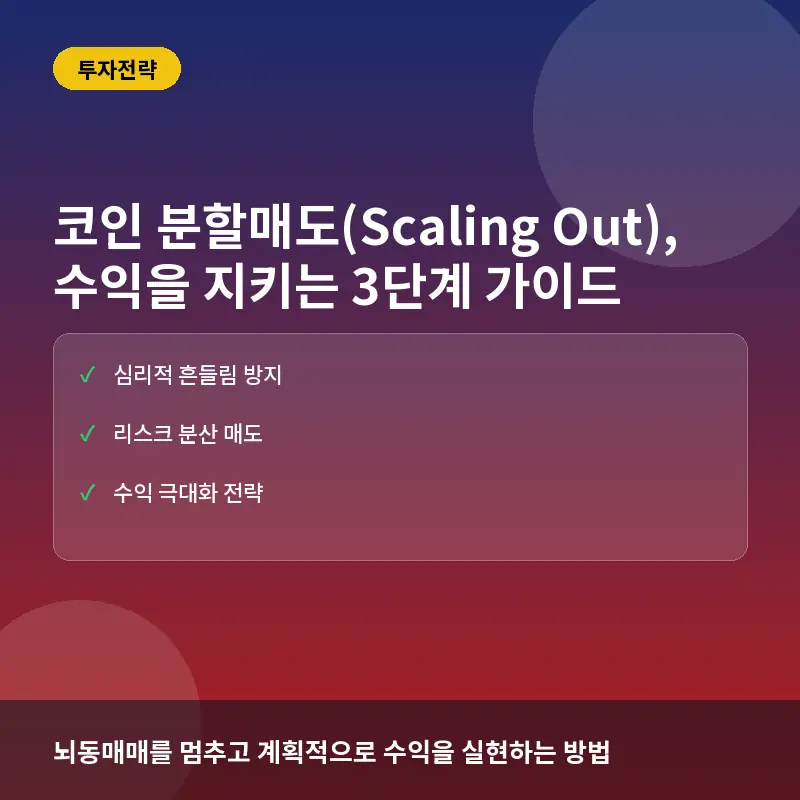코인 분할매도란? 수익 극대화와 손실 방어를 위한 3단계 실전 가이드