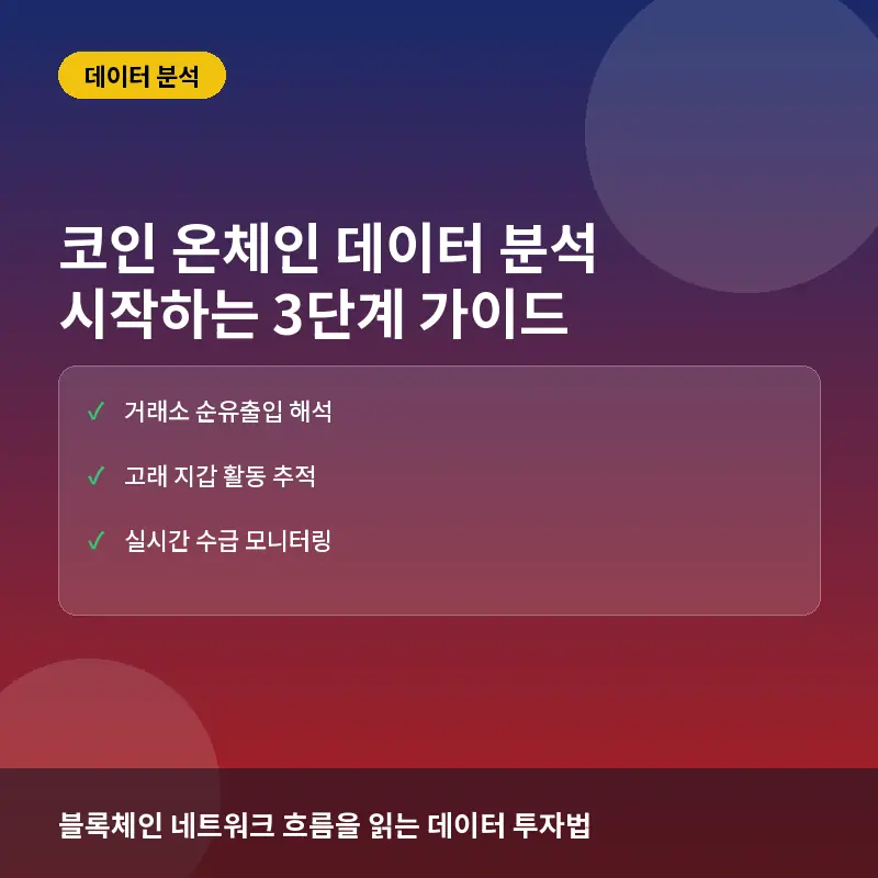 코인 온체인 데이터 분석 시작하는 3단계: 지갑 흐름으로 보는 시장 읽기