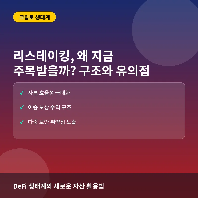 리스테이킹, 왜 지금 주목받을까? 구조와 투자 유의점