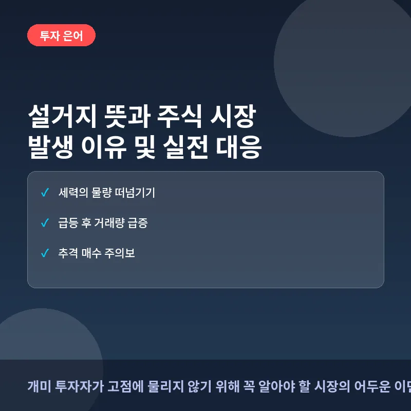 설거지 뜻과 주식 시장에서 발생하는 이유: 실전 대응 체크리스트