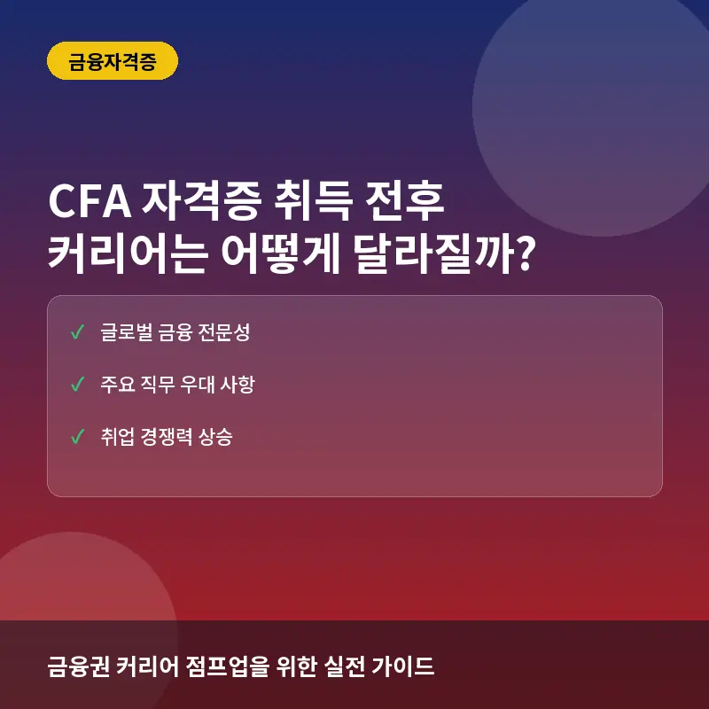 CFA 자격증 취득 전후, 금융권 커리어는 어떻게 달라질까?