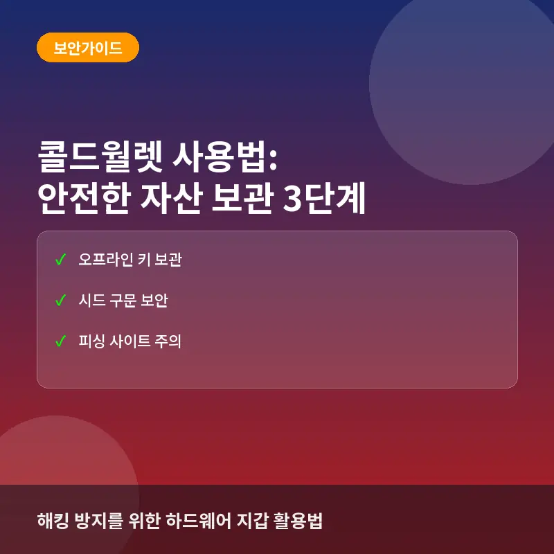 콜드월렛 사용법: 안전한 암호화폐 자산 보관을 위한 3단계 보안 가이드