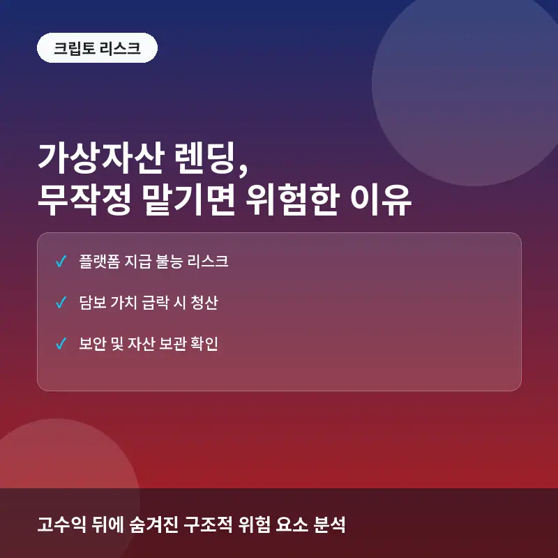가상자산 렌딩 서비스 이용 전 반드시 알아야 할 위험: 플랫폼 파산과 담보 청산의 함정