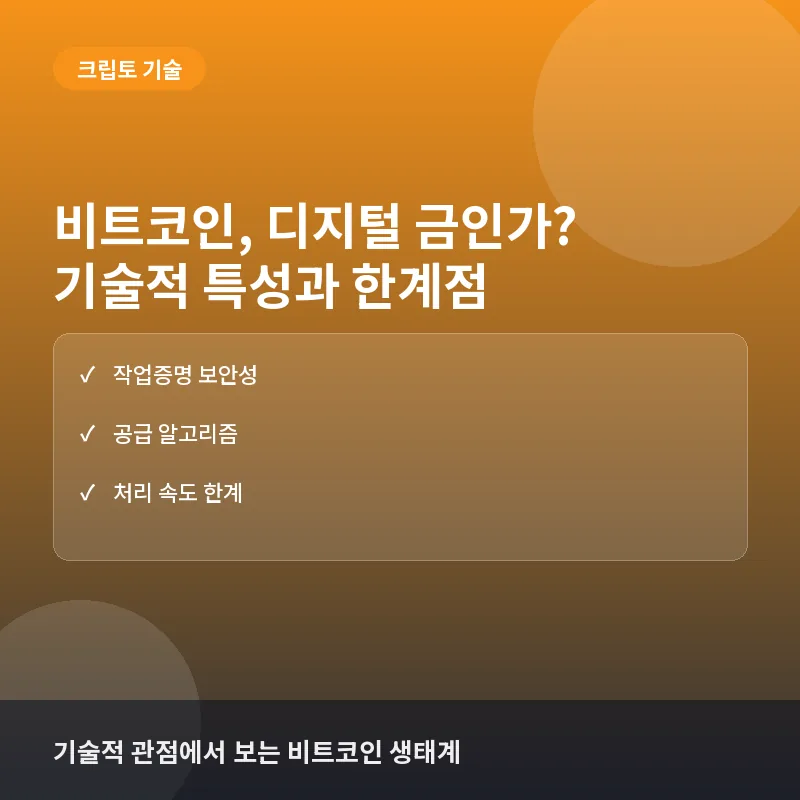 비트코인 기술적 특성 - 비트코인(Bitcoin)은 왜 '디지털 금'인가? 기술적 특성과 한계점 분석