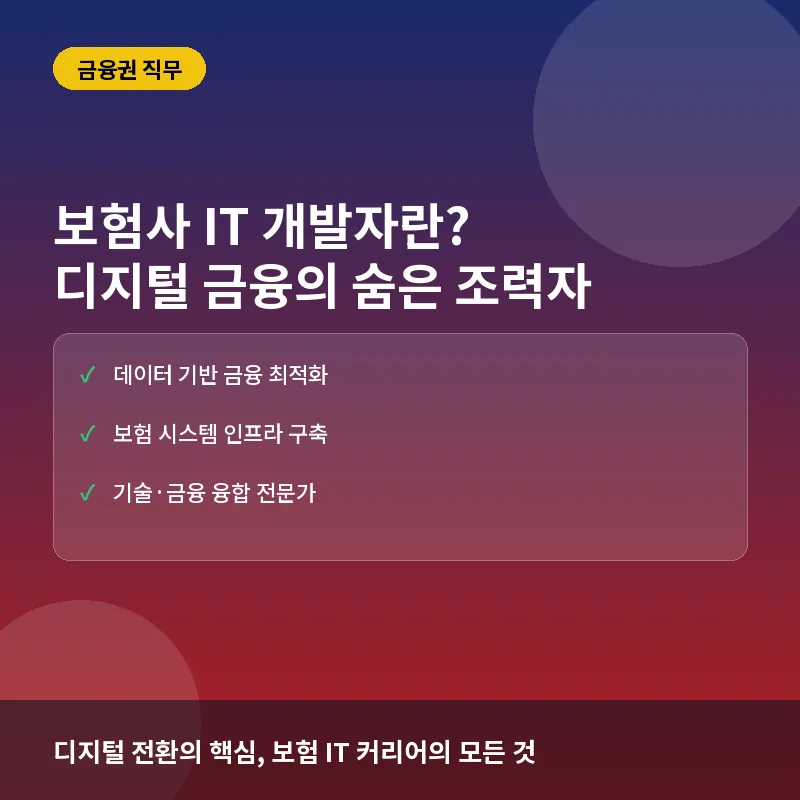 보험사 IT 개발자로 커리어 시작하기: 디지털 전환 시대의 핵심 인재