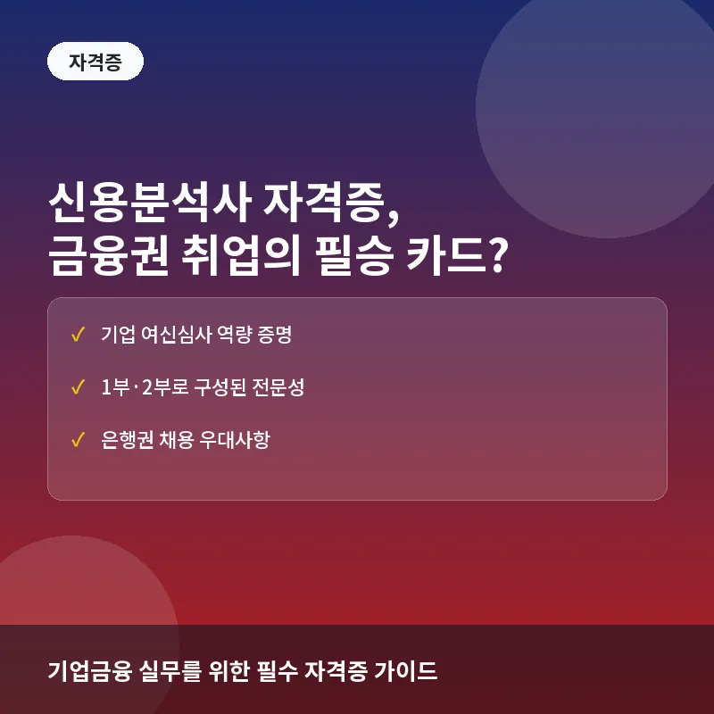 신용분석사 자격증, 금융권 취업의 필승 카드인가? 난이도와 실전 활용법
