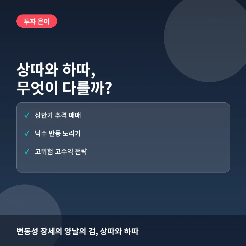 상따 하따 - 상따와 하따, 무엇이 다를까? 초보 투자자가 꼭 알아야 할 핵심 비교 3가지