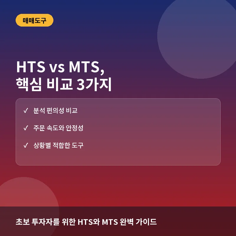 HTS MTS 차이 - HTS vs MTS, 무엇이 다를까? 핵심 비교 3가지