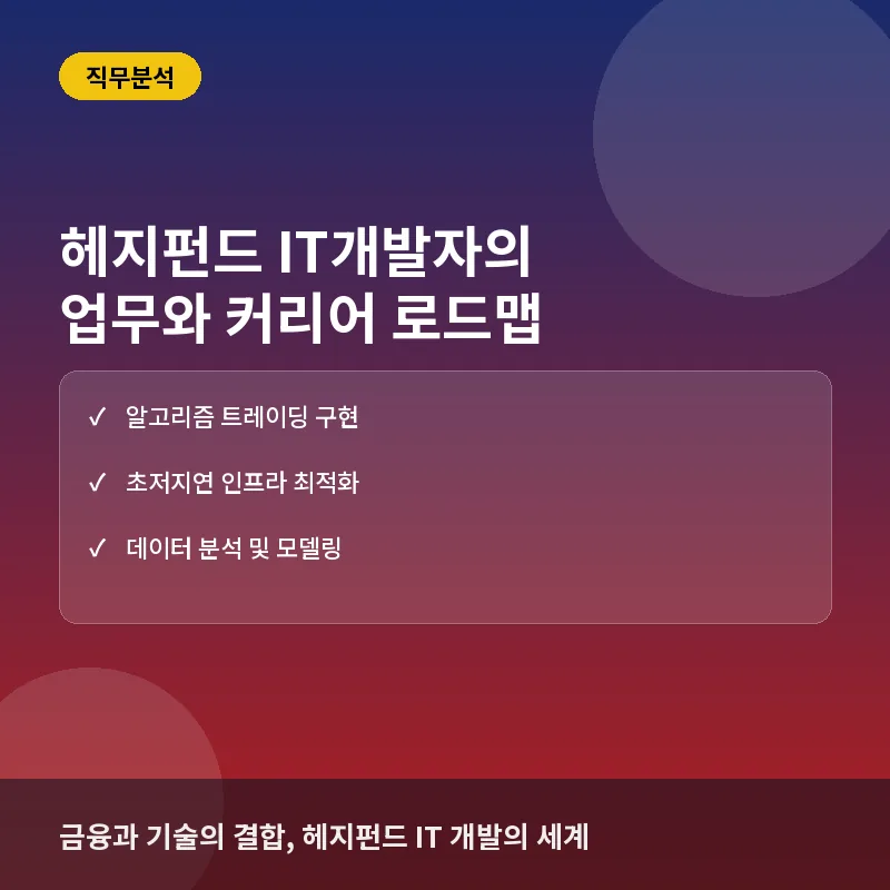헤지펀드 IT개발자, 왜 금융권의 꽃이라 불릴까? 업무와 준비사항