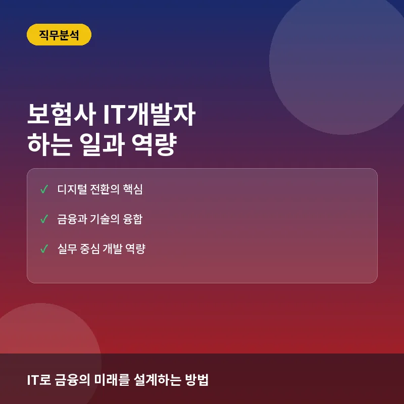 보험사 IT개발자, 금융 디지털 전환의 핵심 엔진이 되려면