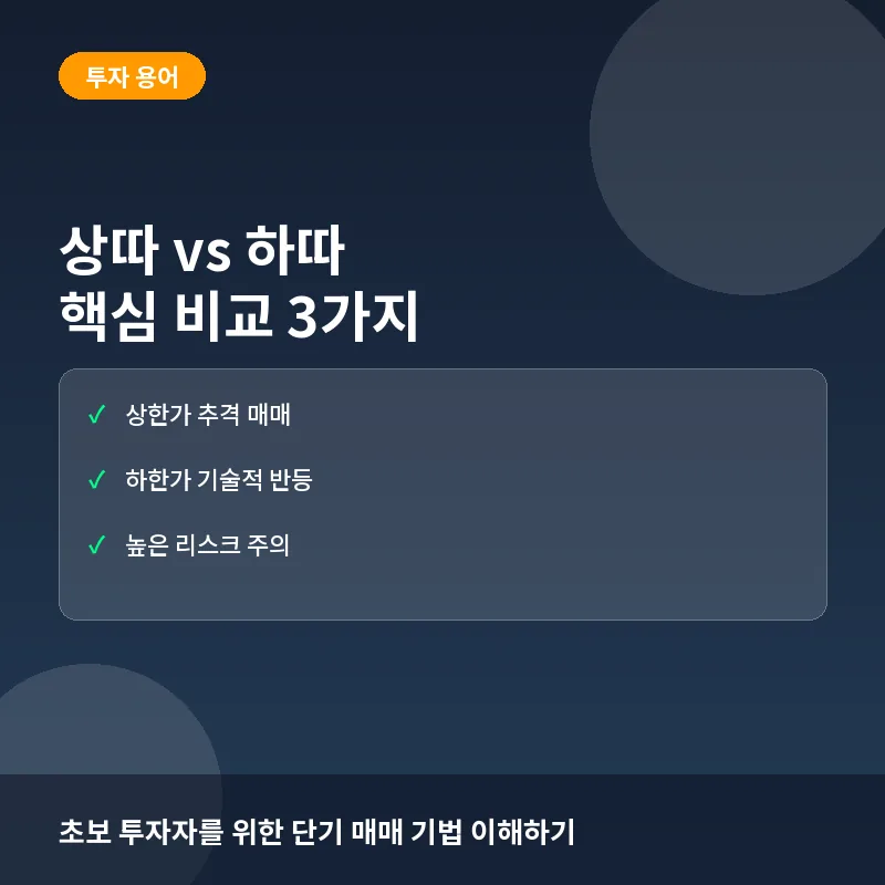 상따 vs 하따, 무엇이 다를까? 핵심 비교 3가지