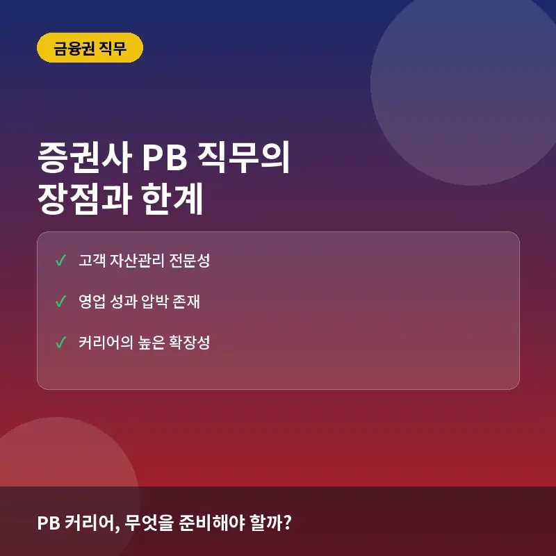 증권사 PB(프라이빗뱅커)의 장점과 한계: 고액 자산가 자산관리직의 실무와 커리어 현실