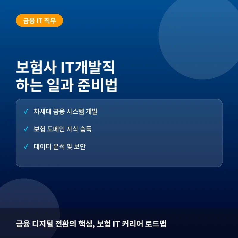 보험사 IT개발직이란? 차세대 시스템 구축부터 데이터 분석까지