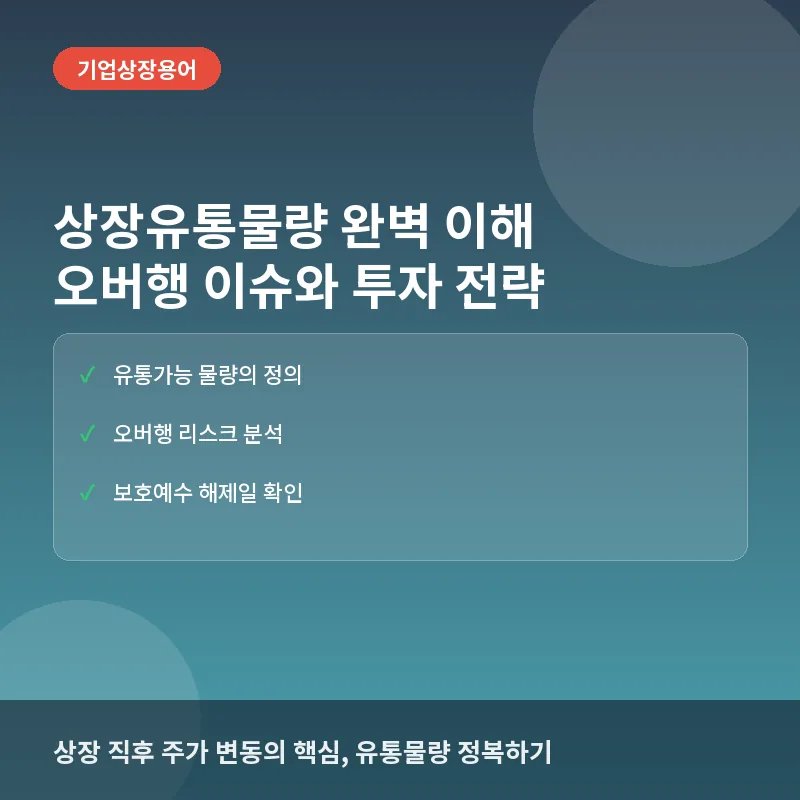 상장유통물량 뜻과 오버행, 주가에 미치는 영향 완전정리