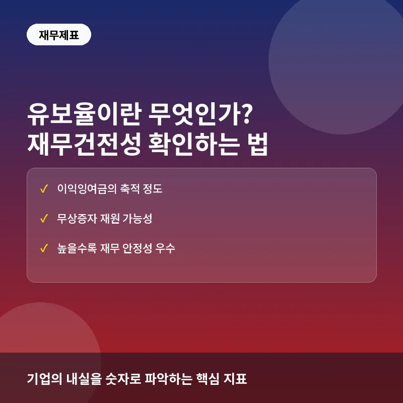 유보율이란? 뜻과 재무안정성 판단을 위한 실전 체크포인트
