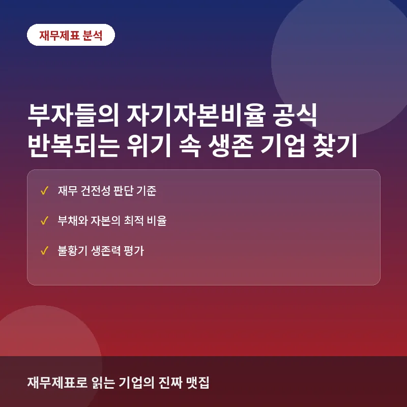 부자들의 자기자본비율 공식: 반복되는 위기 속에서 생존하는 기업 찾기