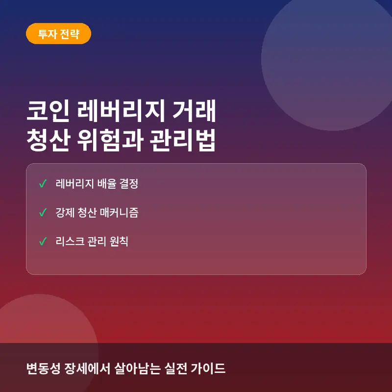 코인 레버리지 거래 청산 위험과 적정 수준 판단 기준