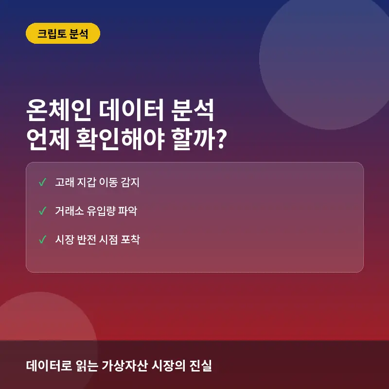 온체인 데이터 분석, 언제 확인해야 할까? 고래 움직임으로 보는 시장 대응 전략
