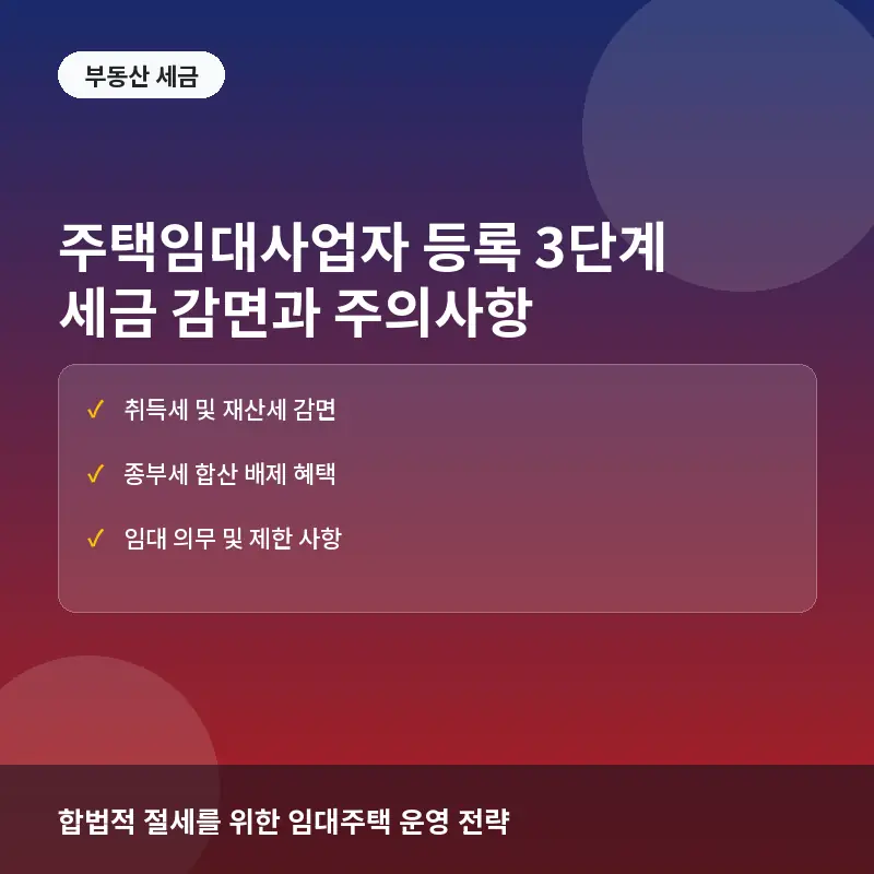 주택임대사업자 등록 3단계 가이드: 세금 감면 혜택과 주의할 점