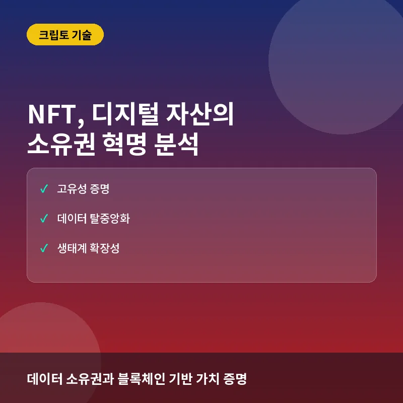 NFT, 디지털 자산의 소유권 혁명일까? 기술적 특징과 생태계 확장성 분석