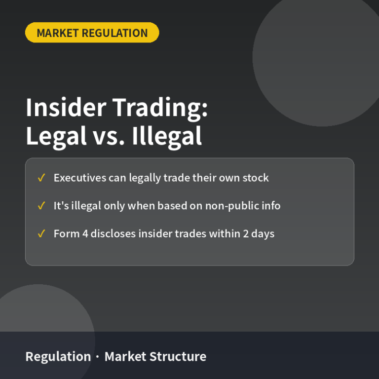 Legal vs. Illegal Insider Trading: What Form 4 and Rule 10b5-1 Actually Allow