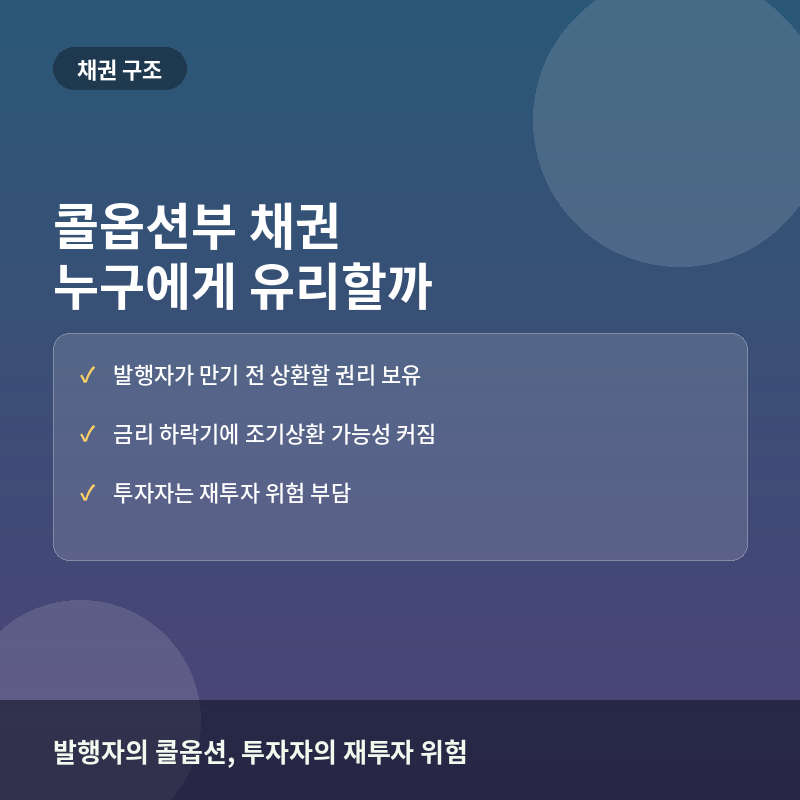 콜옵션부 채권(콜러블본드)이란? 발행자에게 유리한 조기상환 구조