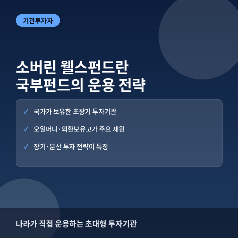 소버린 웰스펀드(국부펀드)란? 대표 사례와 운용 전략