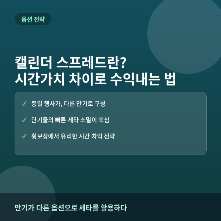 캘린더 스프레드(타임 스프레드)란? 시간가치 차이를 활용한 옵션 전략