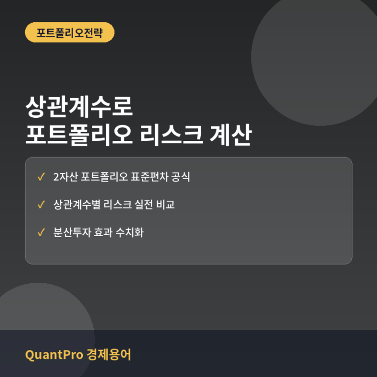 표준편차와 상관계수로 분산투자 종목 수 정하기: 포트폴리오 리스크 실전 계산