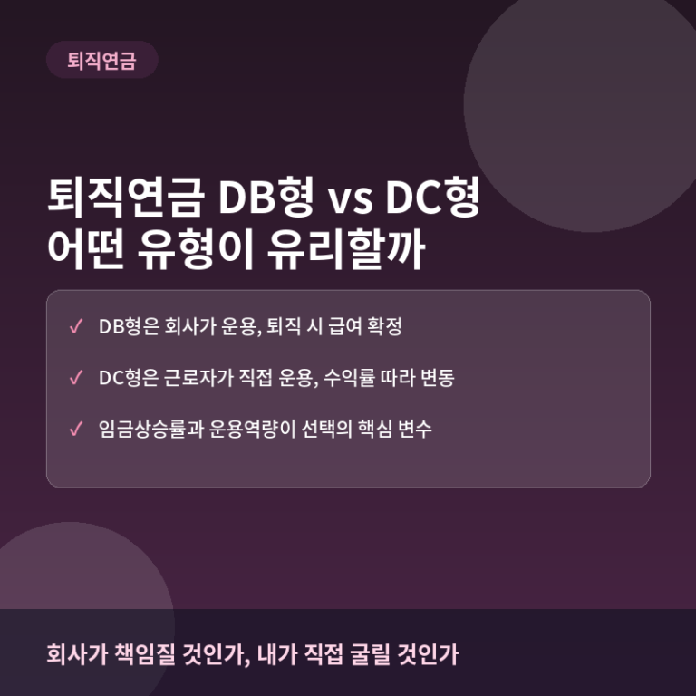 퇴직연금 DB형 vs DC형, 어떤 유형이 나에게 유리할까?