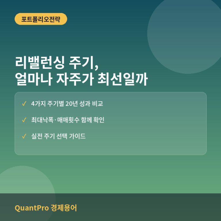 리밸런싱 주기 실전 비교: 분기 vs 반기 vs 연 1회, 20년 백테스트 결과