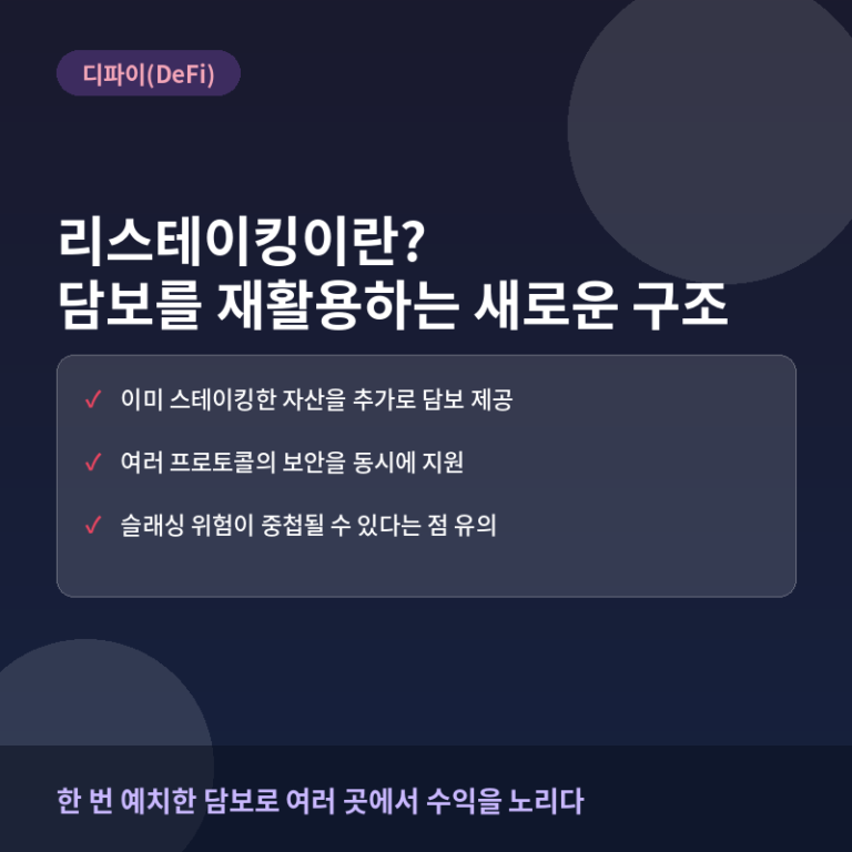 리스테이킹(Restaking)이란? 아이겐레이어로 보는 담보 재활용 구조