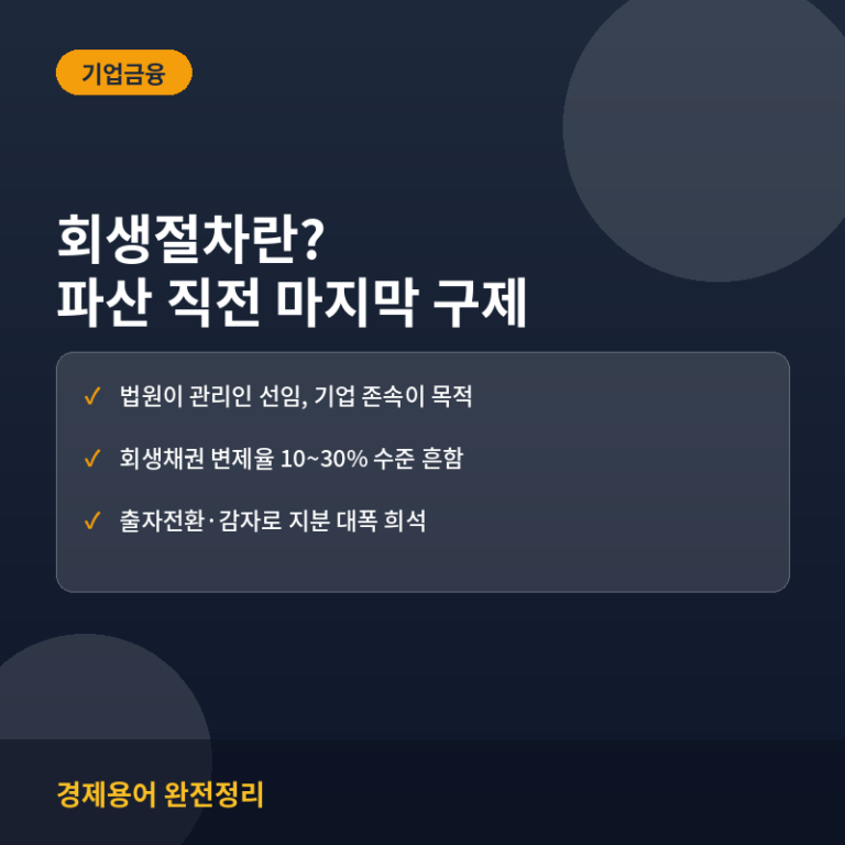 회생절차란? 기업 파산 직전 마지막 구제 절차, 뜻과 진행 단계