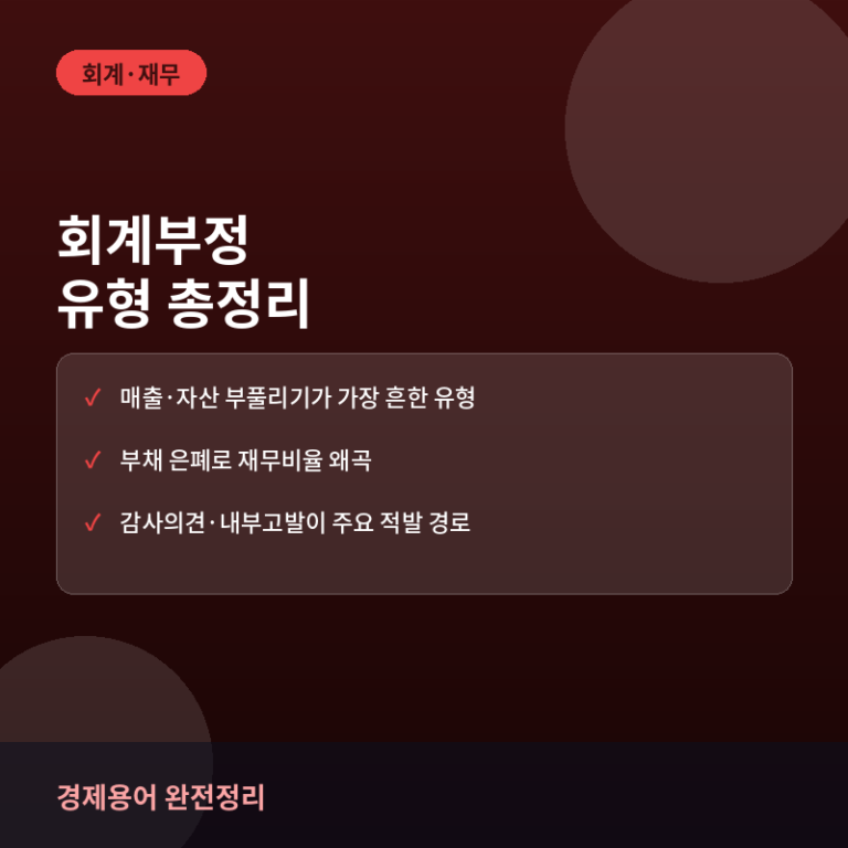 회계부정 유형 총정리: 분식회계부터 자산 부풀리기까지 실제 사례