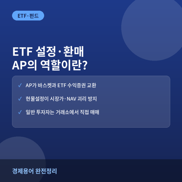 ETF 설정·환매 구조란? AP(지정참가회사)와 현물설정 메커니즘