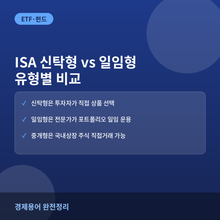 ISA 신탁형 vs 일임형 비교: 어떤 유형이 나에게 맞을까