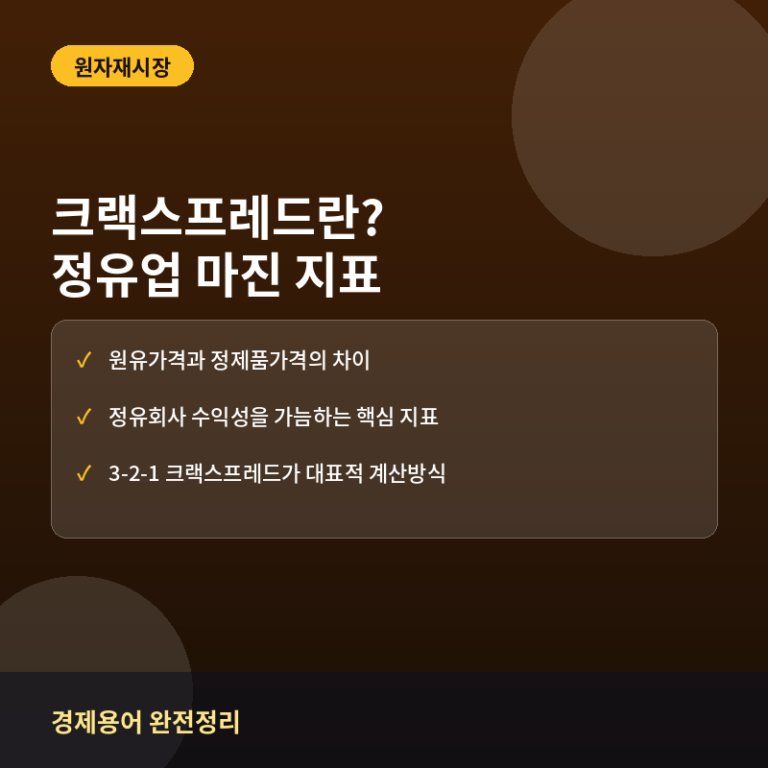 크랙스프레드란? 원유와 정제품 가격차로 읽는 정유업 마진