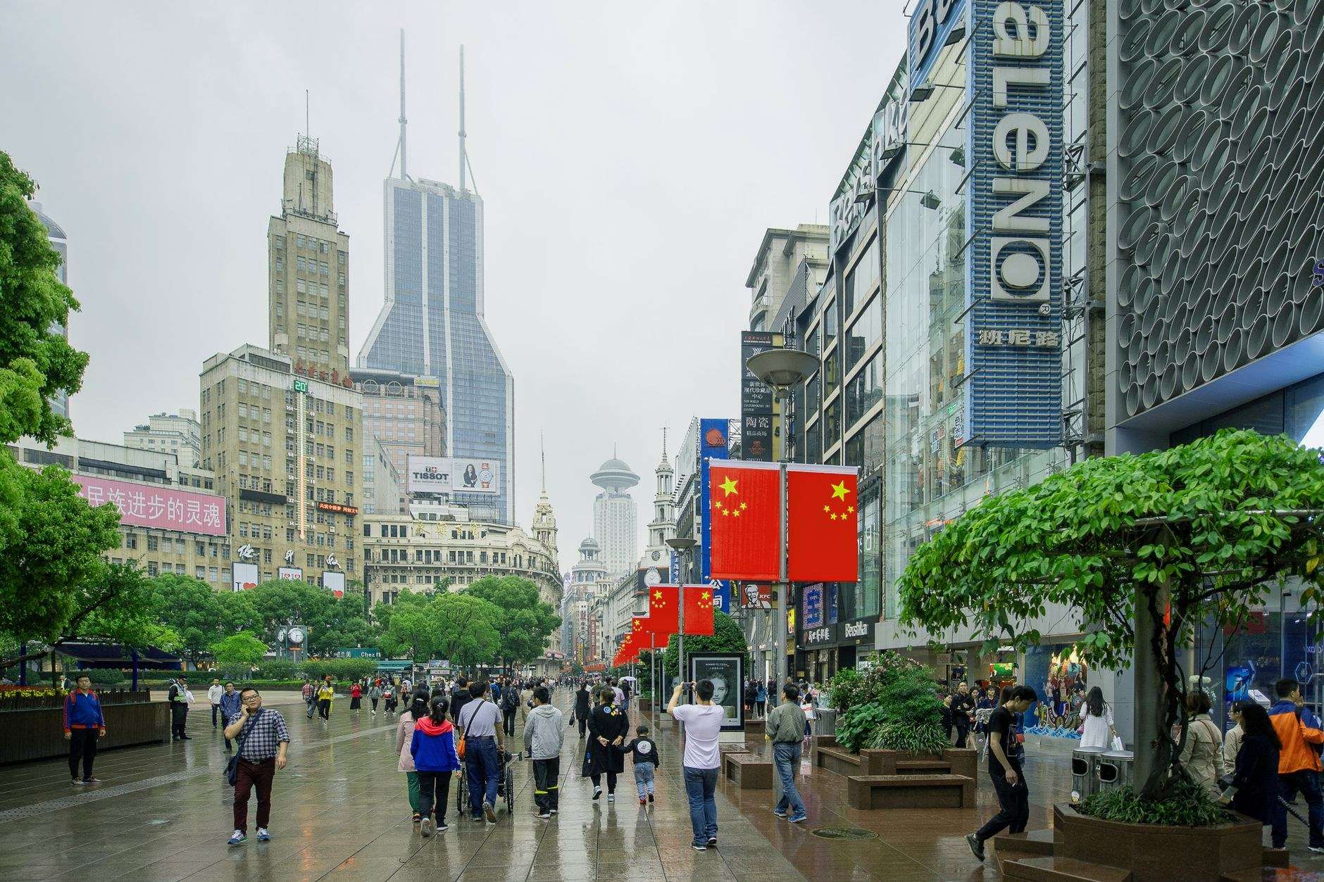 상하이 Shanghai Nanjing Road pedestrian street