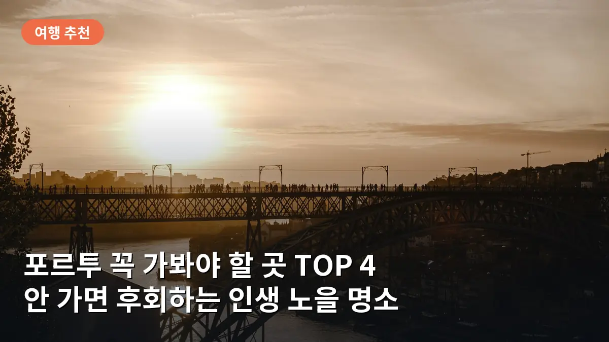 포르투의 상징인 동 루이스 1세 다리 위에서 내려다보는 노을 풍경입니다.