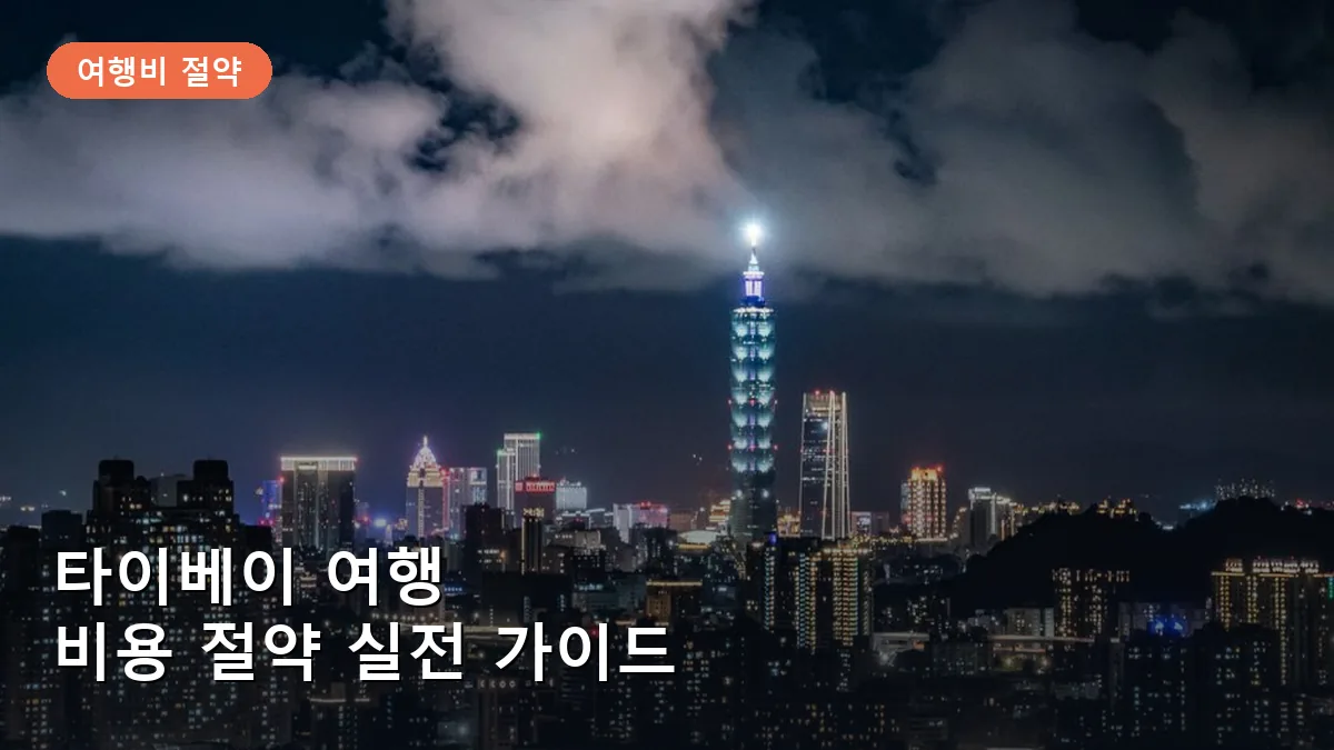 타이베이의 상징인 타이베이 101 빌딩의 야경을 조망하는 모습입니다.