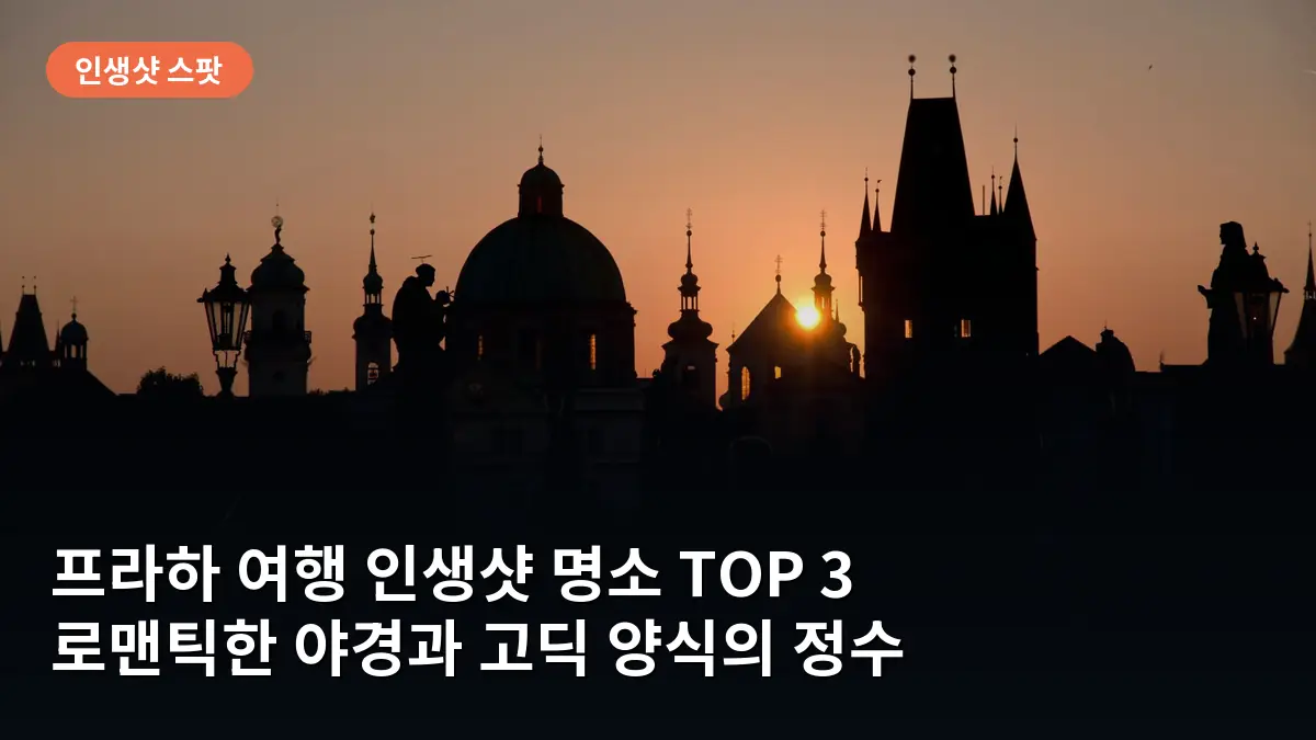 새벽녘 까를교 위에서 바라본 프라하성의 고즈넉한 실루엣입니다.