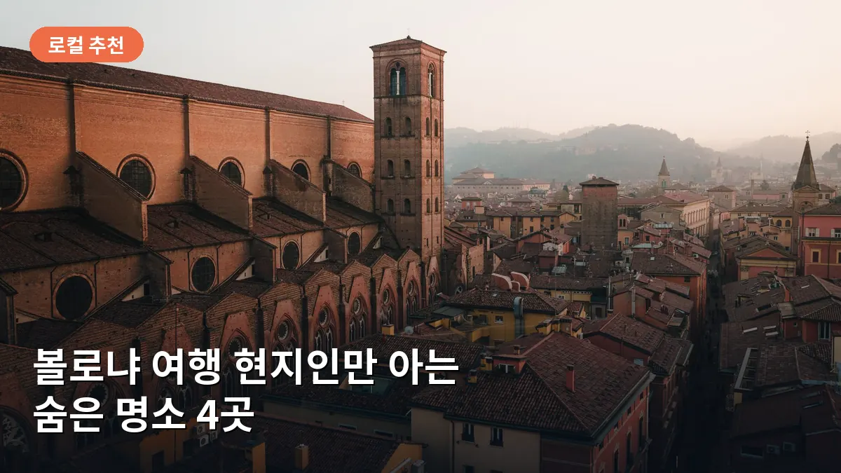 산 미켈레 인 보스코에서 내려다본 볼로냐의 붉은 지붕과 일몰 풍경입니다.
