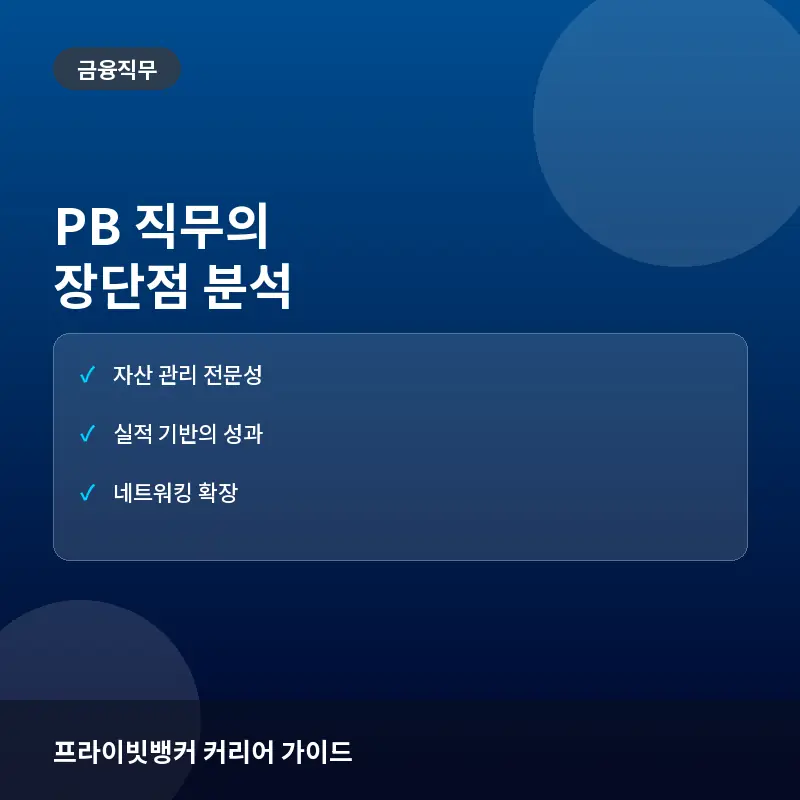 PB(프라이빗뱅커) 직무의 장단점과 커리어 성장성: 고액자산가 관리의 현실